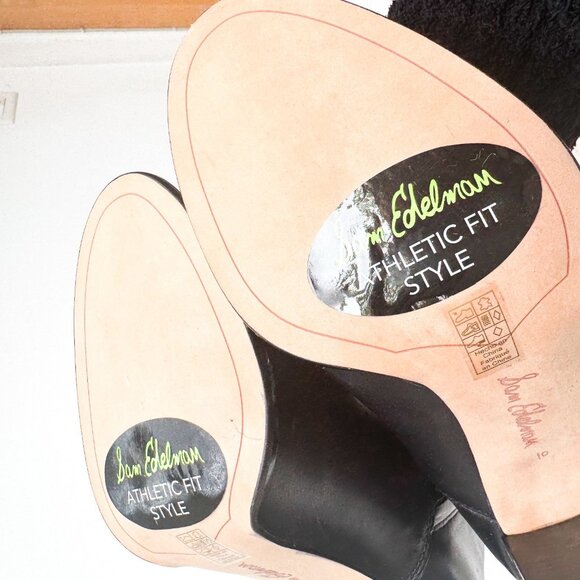 Sam Edelman Black Leather Knee High Boots Athletic/ Wide Calf 10 - Picture 8 of 8